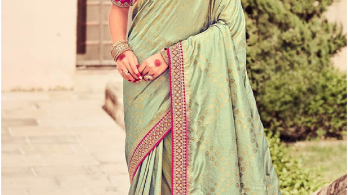 pista colour saree
